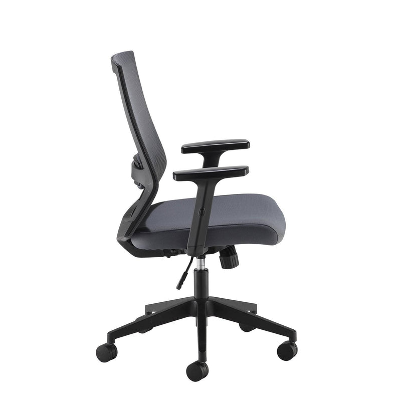 Travis Grey Mesh Back Operator Chair With Grey Fabric Seat & Black Base - NWOF