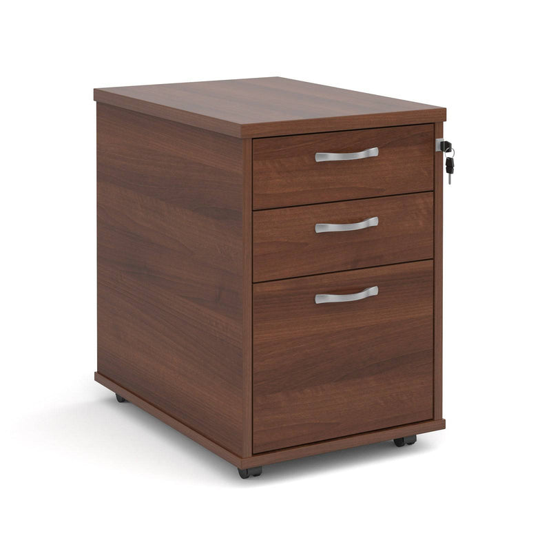 Tall Mobile 3 Drawer Pedestal With Silver Handles - NWOF