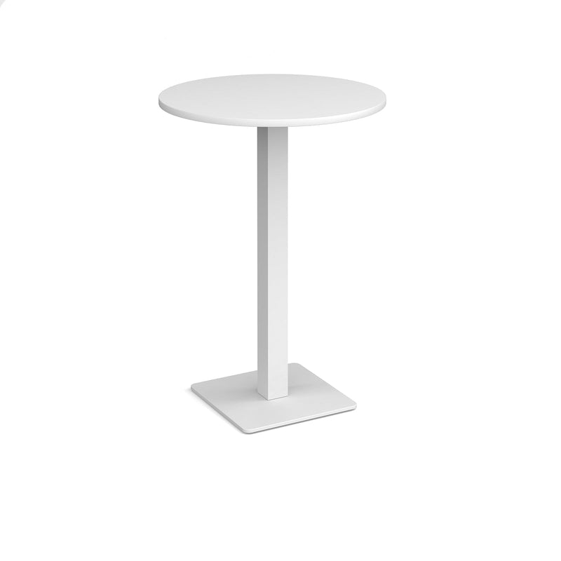 Brescia Circular Poseur Table With Flat Square Base 800mm - White - NWOF