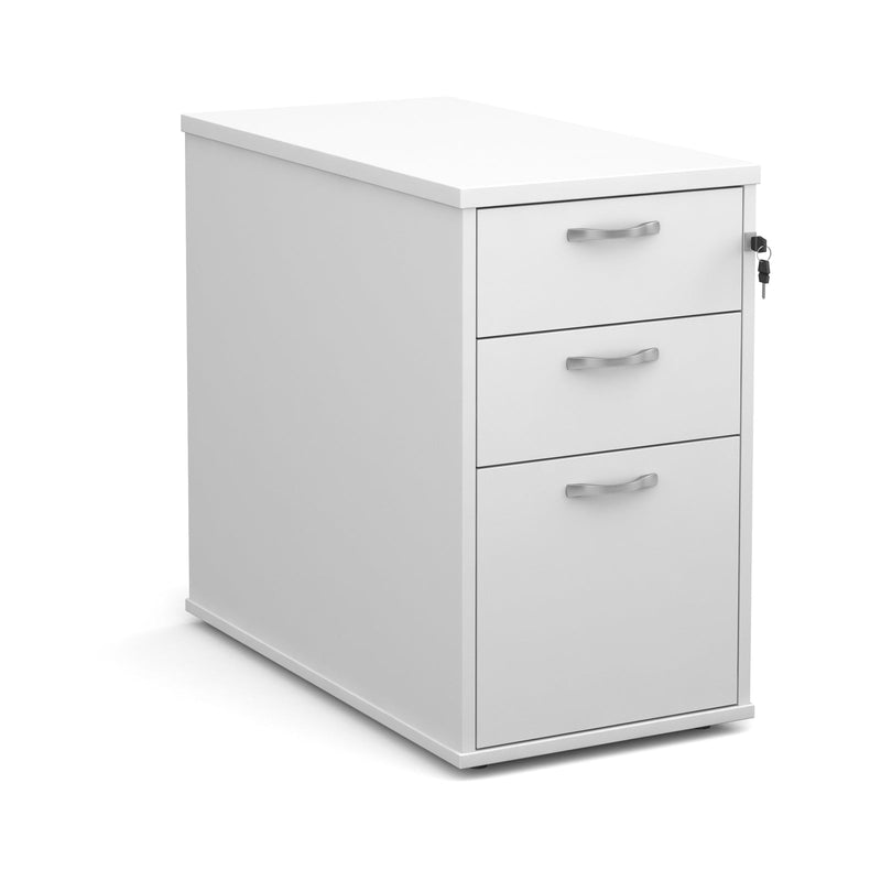 Universal Desk High 3 Drawer Pedestal With Silver Handles - 800mm - NWOF