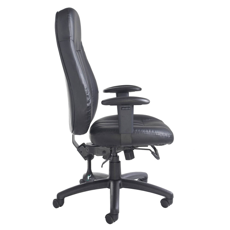 Zeus High Back 24hr Task Chair - Black Faux Leather - NWOF