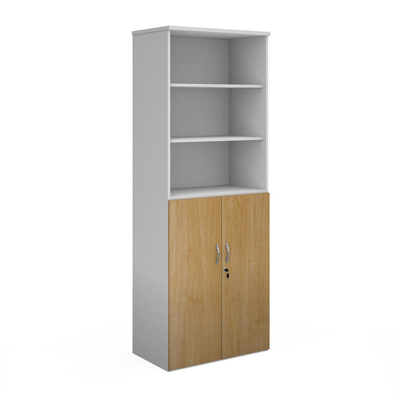 Duo Combination Unit With Open Top - White/Oak - NWOF