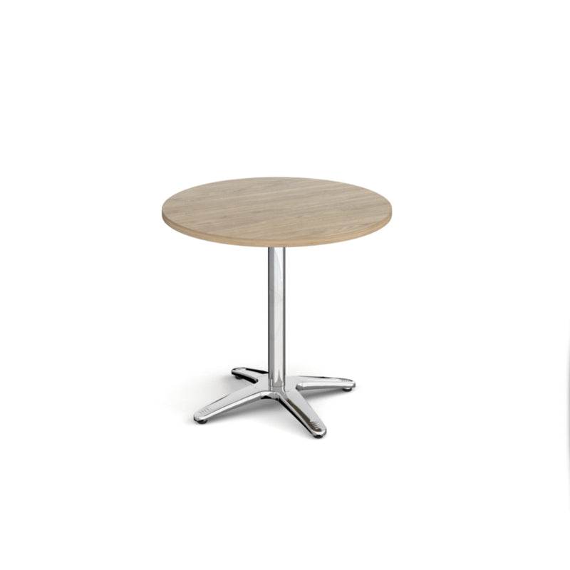 Roma Circular Dining Table With 4 Leg Chrome Base 800mm - NWOF