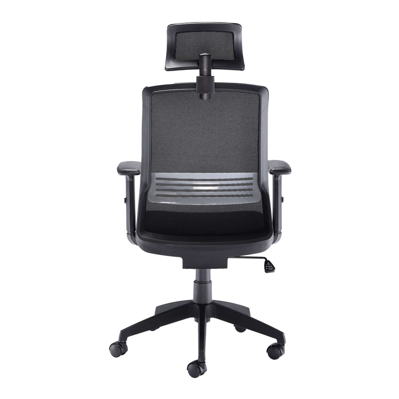 Denali High Back Chair with Headrest - Black Mesh - NWOF