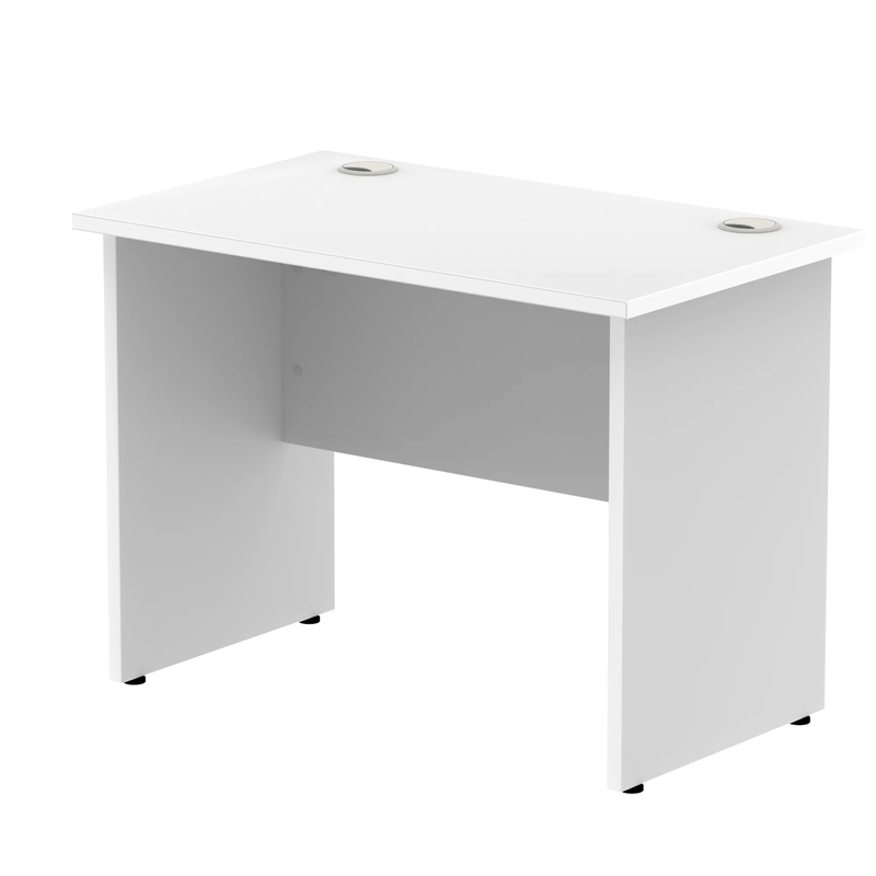 Impulse 800mm Deep Straight Desk With Panel Leg - White - NWOF