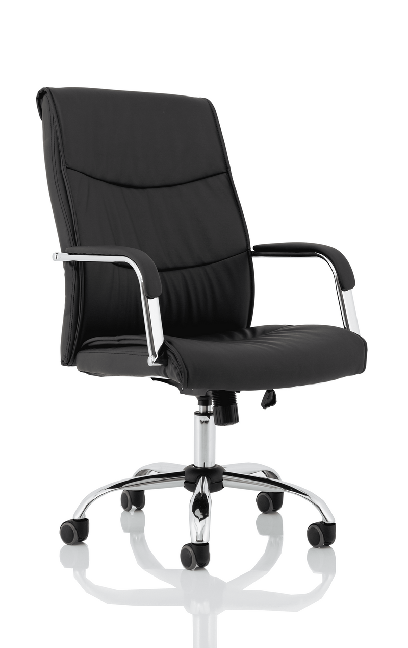 Carter Black Luxury Faux Leather Chair With Arms - Flogit2us.com