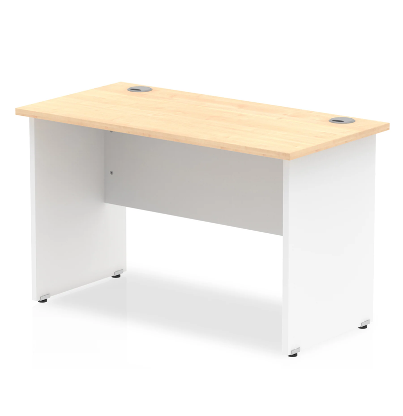 Impulse 600mm Deep Straight Desk With Panel Leg - Maple - NWOF