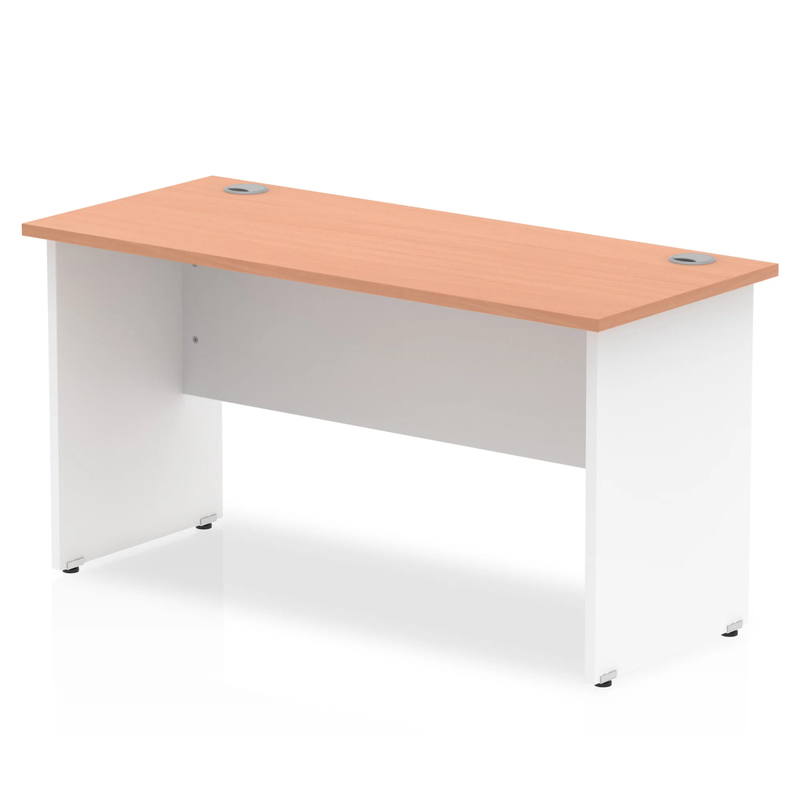 Impulse 600mm Deep Straight Desk With Panel Leg - Beech - NWOF