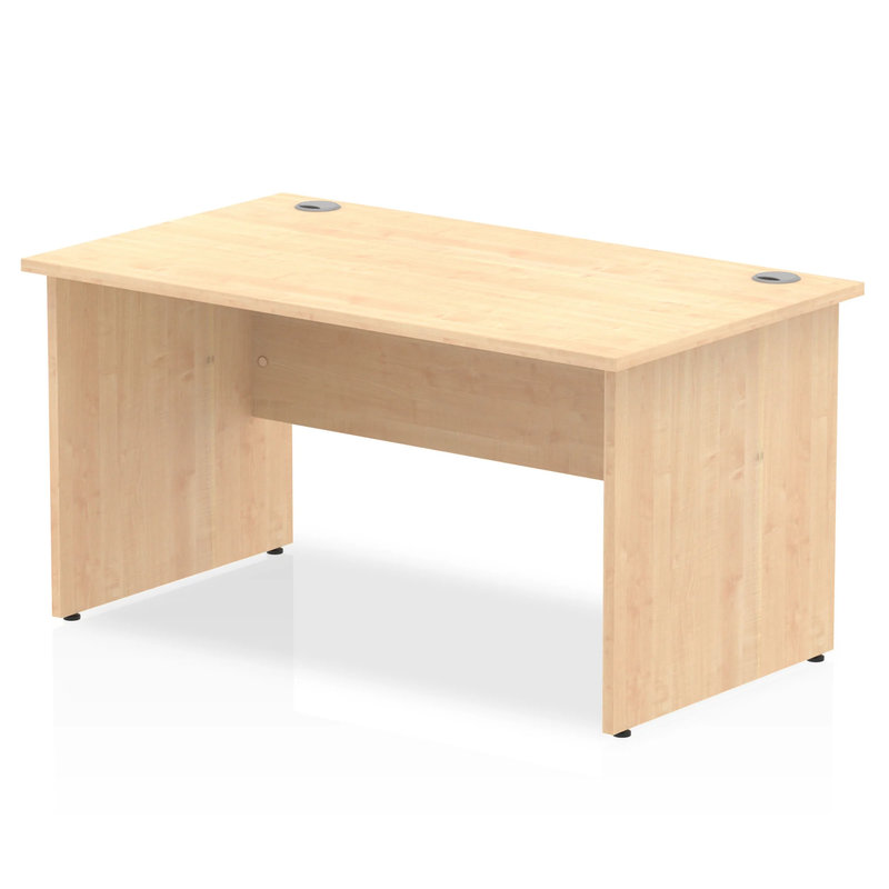 Impulse 800mm Deep Straight Desk With Panel Leg - Maple - NWOF