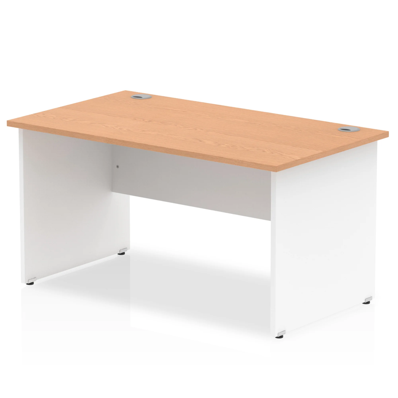 Impulse 800mm Deep Straight Desk With Panel Leg - Oak - NWOF