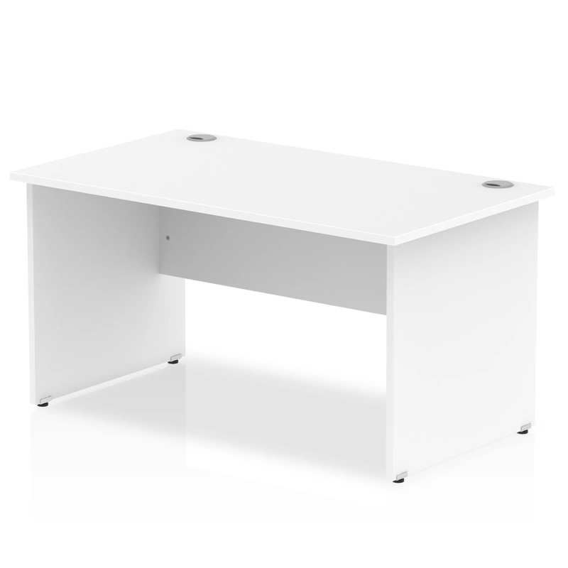 Impulse 800mm Deep Straight Desk With Panel Leg - White - NWOF