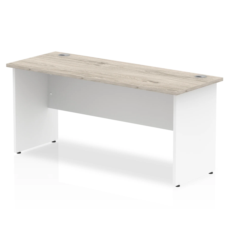 Impulse 600mm Deep Straight Desk With Panel Leg - Grey Oak - NWOF