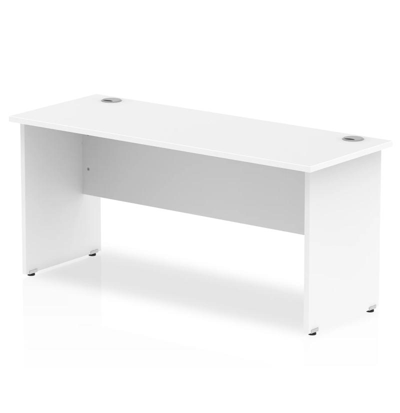 Impulse 600mm Deep Straight Desk With Panel Leg - White - NWOF