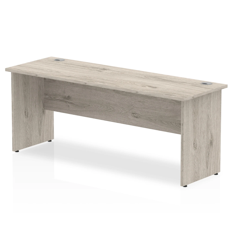 Impulse 600mm Deep Straight Desk With Panel Leg - Grey Oak - NWOF
