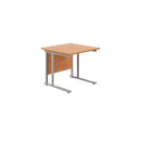 TC Office Twin Upright 800mm Deep Rectangular Desk - Beech - NWOF