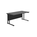 TC Office Twin Upright 800mm Deep Rectangular Desk - Black - NWOF