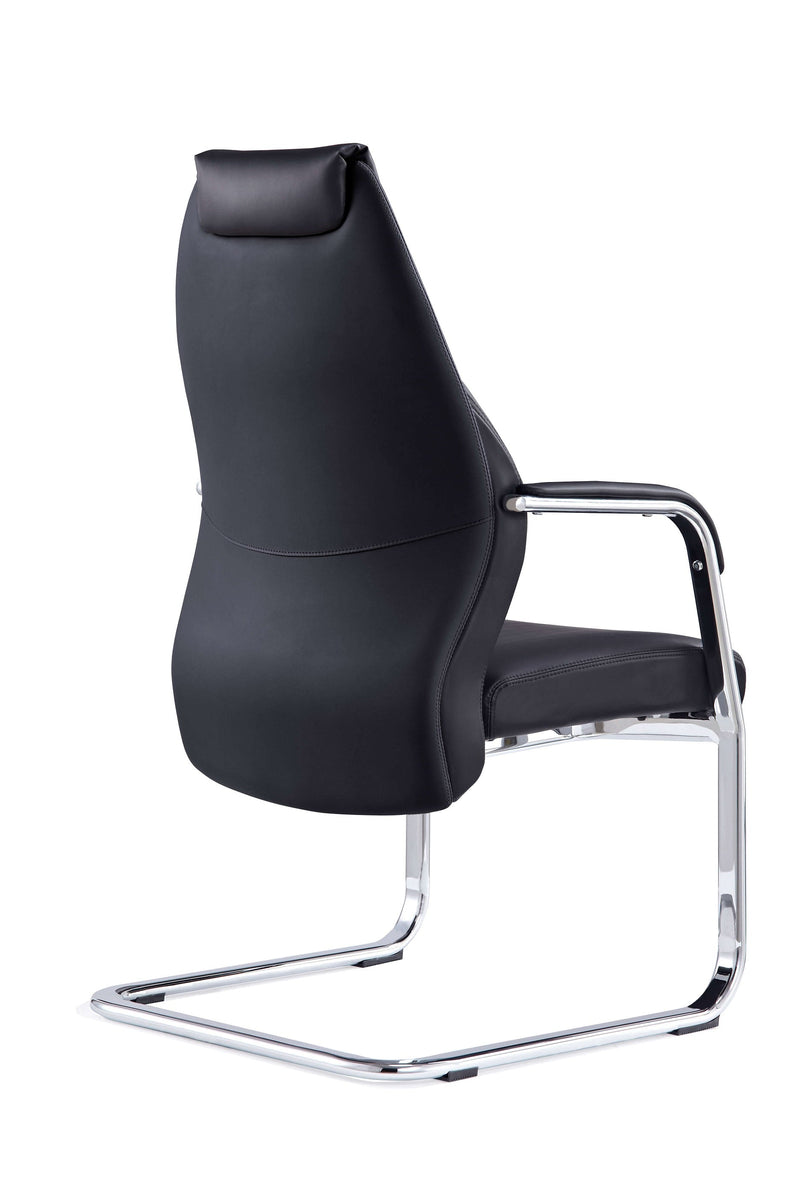 Mien Black Executive Leather Cantilever Chair - NWOF