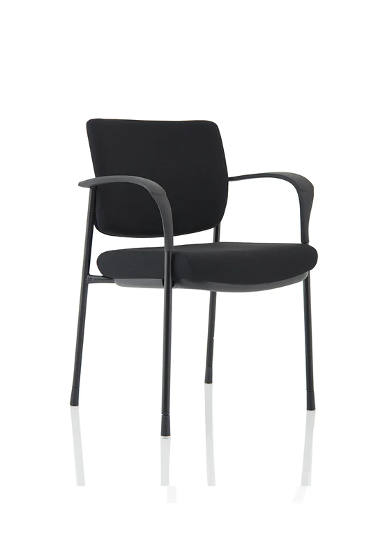 Brunswick Deluxe Visitor Chair With Arms & Black Frame - NWOF