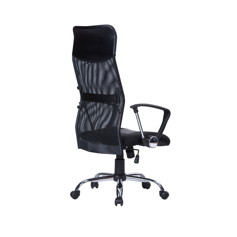 Carlos High Back Mesh Chair With Arms - Black - NWOF