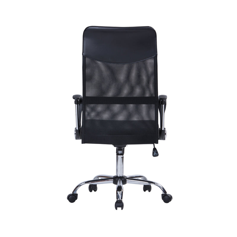 Carlos High Back Mesh Chair With Arms - Black - NWOF