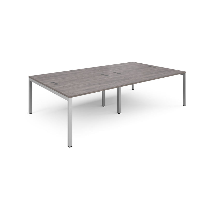 Connex Double Back To Back Desks - Grey Oak - NWOF