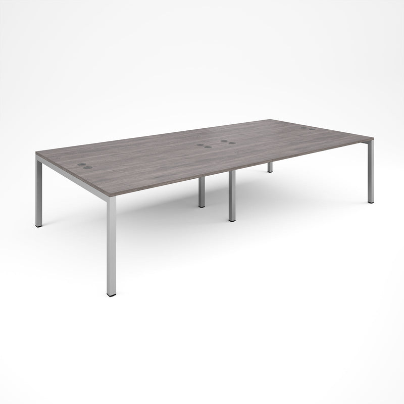 Connex Double Back To Back Desks - Grey Oak - NWOF