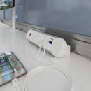 Chroma Clip-On Power Module 2 x UK Sockets & 1 x Twin USB Fast Charge - NWOF