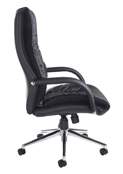 Derby High Back Executive Chair - Black Faux Leather - Flogit2us.com
