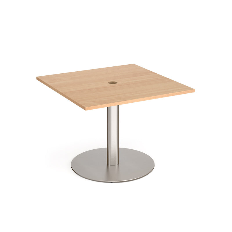 Eternal Square Meeting Table With Circular Cut-Out - Beech - NWOF