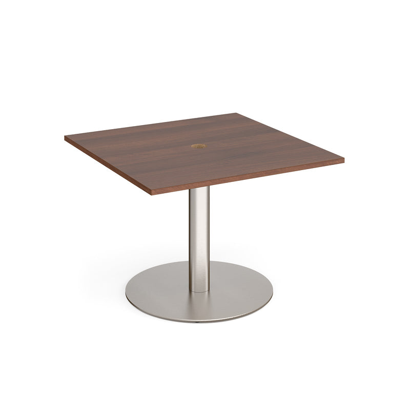 Eternal Square Meeting Table With Circular Cut-Out - Walnut - NWOF