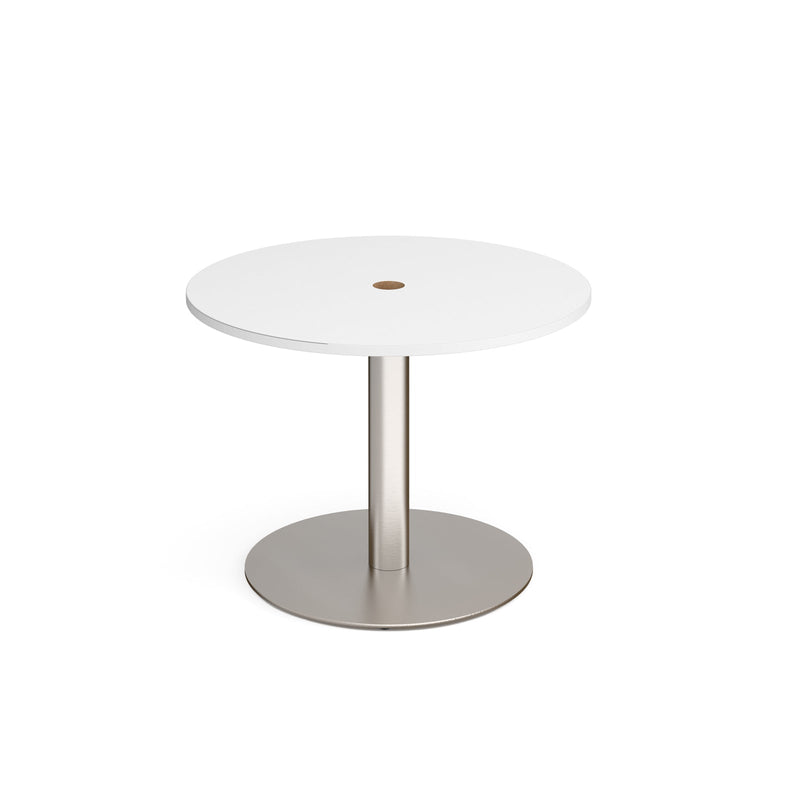 Eternal Circular Meeting Table With Central Circular Cut-Out - White - NWOF