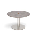 Eternal Circular Meeting Table With Central Circular Cut-Out - Grey Oak - NWOF