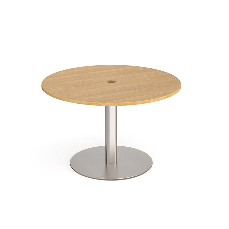Eternal Circular Meeting Table With Central Circular Cut-Out - Oak - NWOF