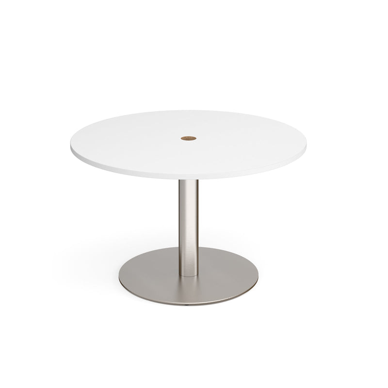 Eternal Circular Meeting Table With Central Circular Cut-Out - White - NWOF