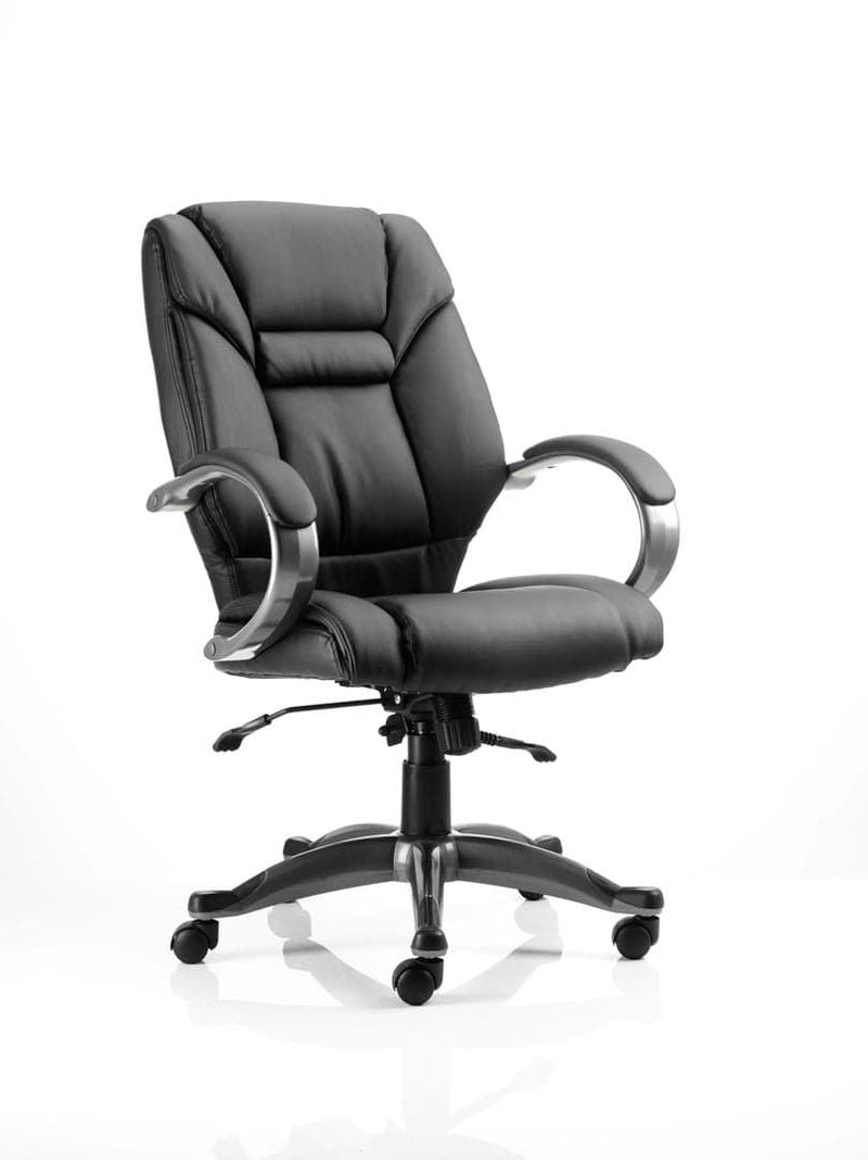 Galloway Executive Chair Black Leather With Arms - NWOF