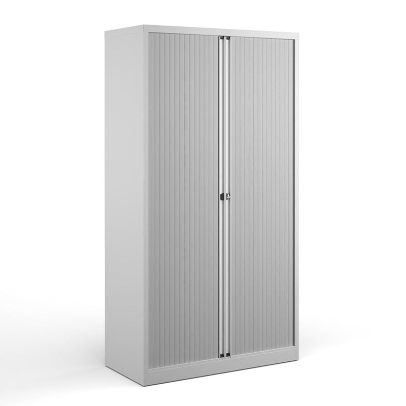 Bisley Systems Tambour Cupboard - White - Flogit2us.com