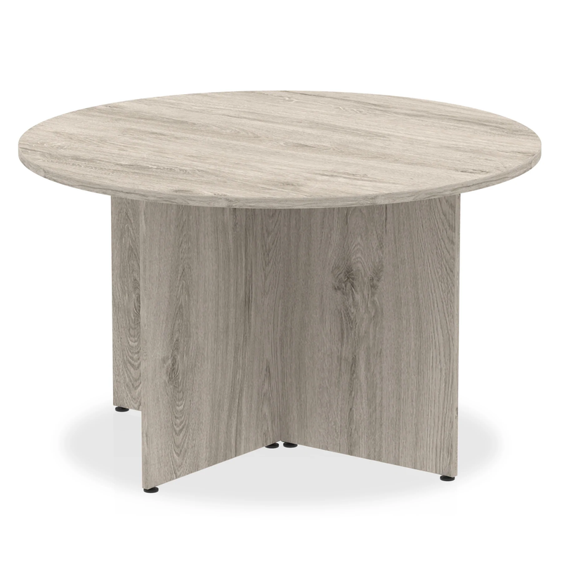 Impulse Round Table Arrowhead Leg - Grey Oak - NWOF