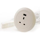 Ion In-Surface Power Module 1 x UK Socket & 1 x USB Charger (Type A) - White - NWOF