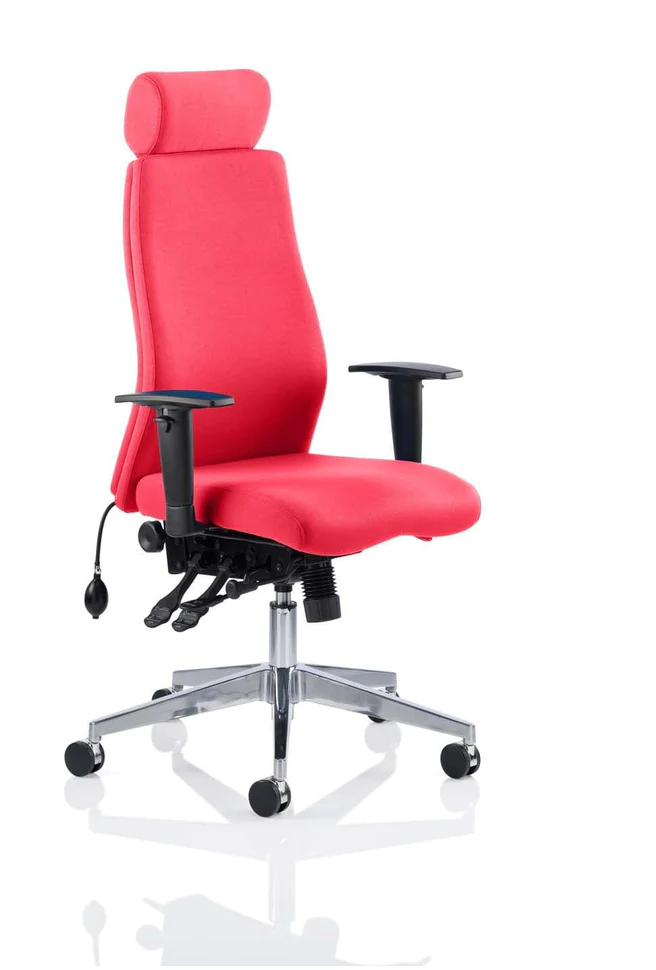 Onyx Ergo Posture Chair Bespoke Fabric With Headrest & Arms - NWOF