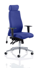 Onyx Ergo Posture Chair Bespoke Fabric With Headrest & Arms - NWOF