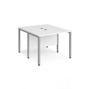 Maestro 25 600mm Deep Back To Back Straight Desks With Bench Leg - White - NWOF