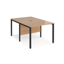 Maestro 25 800mm Deep Back To Back Straight Desks With Bench Leg - Beech - NWOF