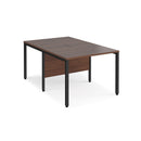 Maestro 25 800mm Deep Back To Back Straight Desks With Bench Leg - Walnut - NWOF