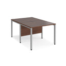 Maestro 25 800mm Deep Back To Back Straight Desks With Bench Leg - Walnut - NWOF