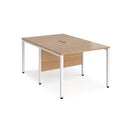 Maestro 25 800mm Deep Back To Back Straight Desks With Bench Leg - Beech - NWOF