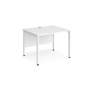 Maestro 25 800mm Deep Straight Desk With Bench Leg - White - NWOF