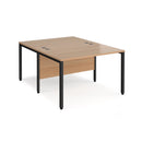 Maestro 25 800mm Deep Back To Back Straight Desks With Bench Leg - Beech - NWOF