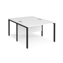 Maestro 25 800mm Deep Back To Back Straight Desks With Bench Leg - White - NWOF