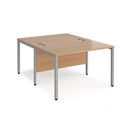 Maestro 25 800mm Deep Back To Back Straight Desks With Bench Leg - Beech - NWOF