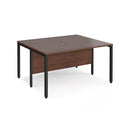 Maestro 25 600mm Deep Back To Back Straight Desks With Bench Leg - Walnut - NWOF